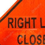 Roll Up Sign & Stand - Left Lane Closed Ahead Message Standard Reflective Vinyl Roll Up Traffic Signs